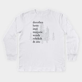 Evermore and Folklore Name List Kids Long Sleeve T-Shirt